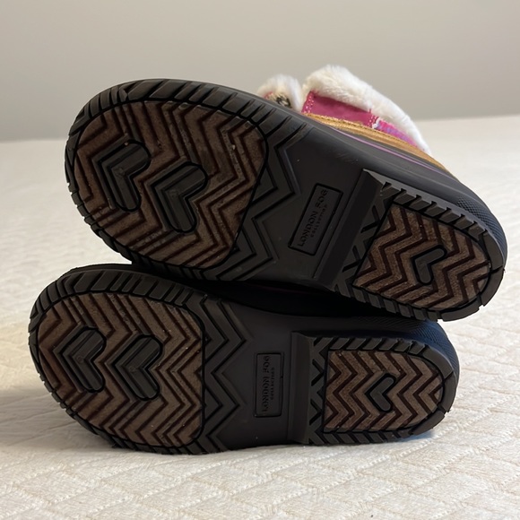 London Fog winter boots, sweater knit uppers, faux fur, pink/brown kids 10 - Picture 10 of 10